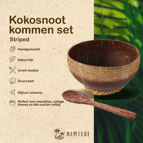 Kokosnoot Kom Set - Medium - Striped - NAMTURE