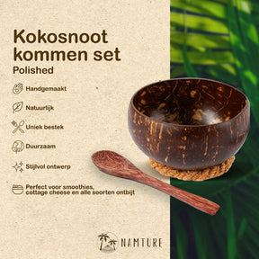 Kokosnoot Kom Set - Medium - Polished - NAMTURE